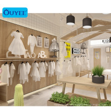 Wooden Young Ladies Shop Furniture Garment Display For Store Interior Design